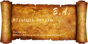 Blistyik Attila névjegykártya